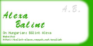 alexa balint business card