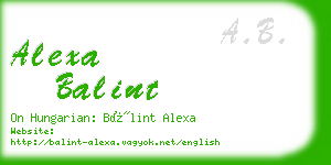 alexa balint business card